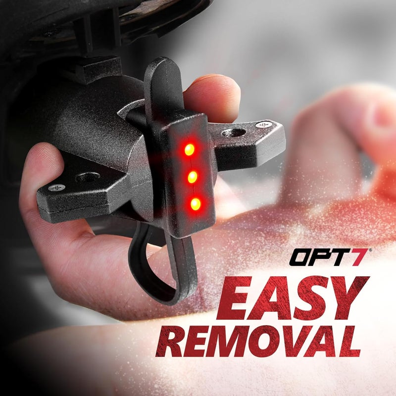 OPT7 7 to 4 Pin Trailer Adapter w/Tester, 7 Way Blade to 4 Way Flat Trailer Connector w/Secure Tab for Pickup Truck Tow Hitch, 3.75" Long x 1.75" Diameter - Image 5